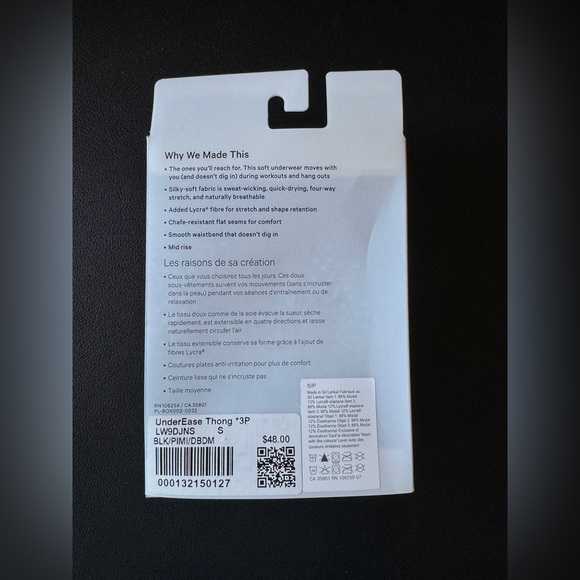 Lululemon UnderEase Mid-Rise Thong 3-Pack - Picture 3 of 3